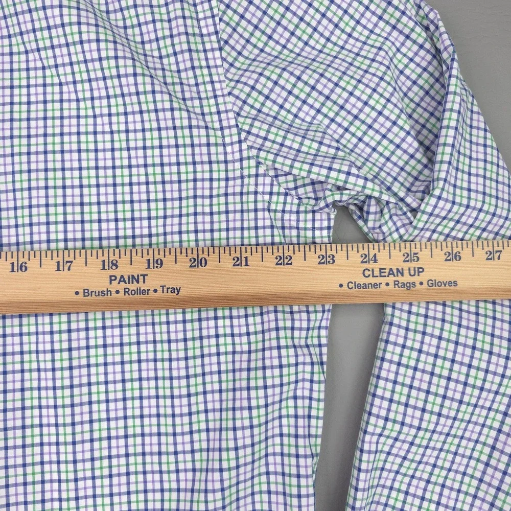 Ralph Lauren Shirt Mens Large Blue Green Check Long Sleeve Button Down Cotton